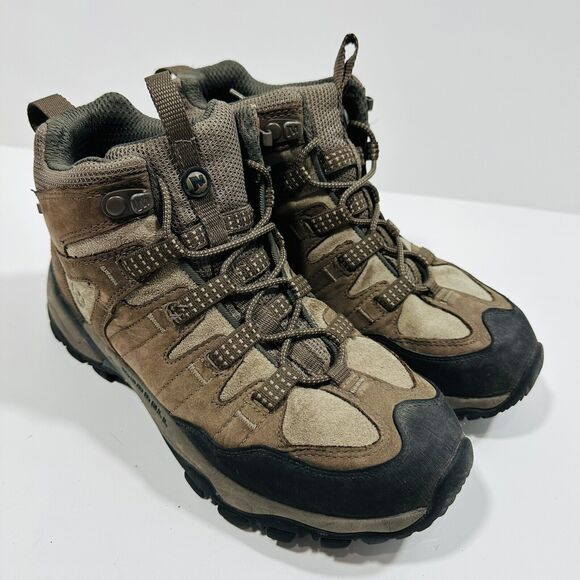 Merrell Pandora Waterproof Mid Omni-Fit Hiking Brown Boots Women Size 7 - Picture 1 of 8